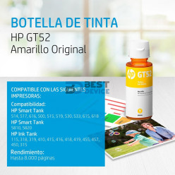 TINTA HP GT52 M0H56AL YELLOW