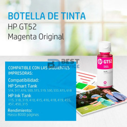 TINTA HP GT52 M0H55AL MAGENTA