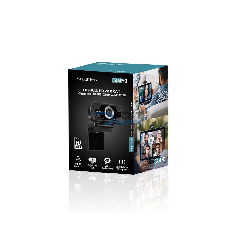 CÁMARA WEB ARGOMTECH ARG-WC-9140BK FULL HD 1080P C/MIC CÁMARA WEB ARGOMTECH ARG-WC-9140BK FULL HD 1080P C/MIC