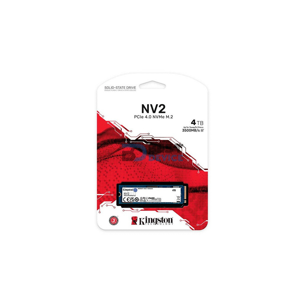 SSD KINGSTON M.2 NVME 4TB SNV2S/4000G PCIe 4.0 SSD KINGSTON M.2 NVME 4TB SNV2S/4000G PCIe 4.0
