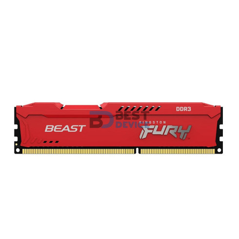 MEMORIA RAM KINGSTON DDR3 FURY BEAST 8GB 1600 MHZ ROJO