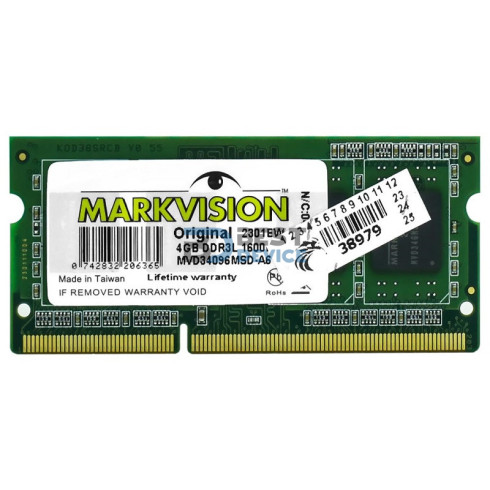 MEMORIA RAM PARA NOTEBOOK DDR3L MARKVISION 4GB 1600MHZ