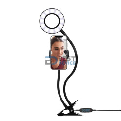 SPOTLIGHT ARO ARGOMTECH CON SOPORTE PARA CELULAR ARG-LP-9300BK