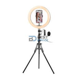 SPOTLIGHT ARO ARGOMTECH CON TRÍPODE Y SOPORTE PARA CELULAR ARG-LP-9320BK BT