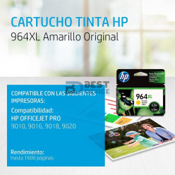 TINTA HP 3JA56AL 964XL YELLOW (9010-9020)