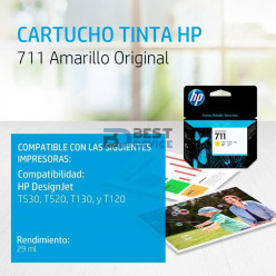 TINTA HP CZ132A 711 YELLOW T120/T520