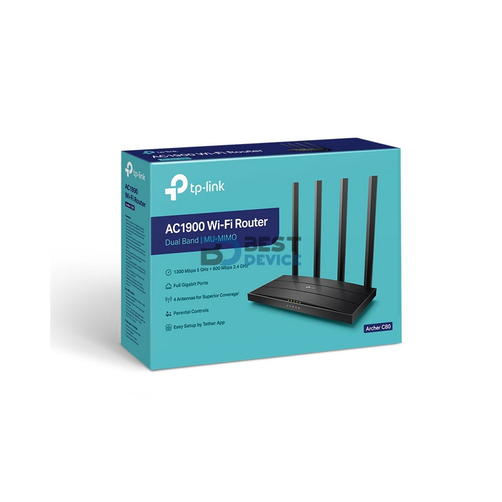 ROUTER TP-LINK ARCHER C80 AC1900 DUALBAND 4 ANT ROUTER TP-LINK ARCHER C80 AC1900 DUALBAND 4 ANT