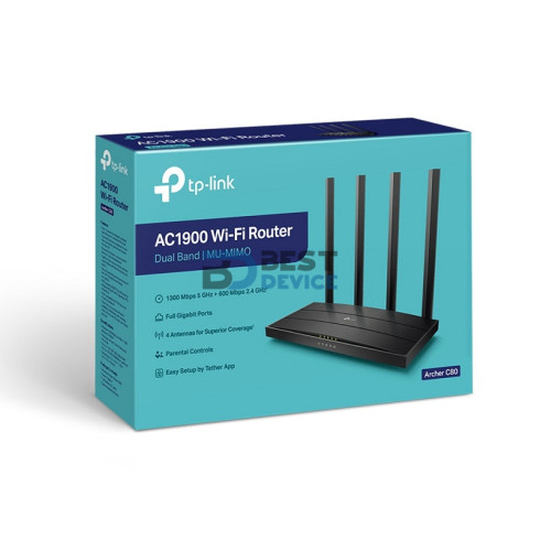 ROUTER TP-LINK ARCHER C80 AC1900 DUALBAND 4 ANT