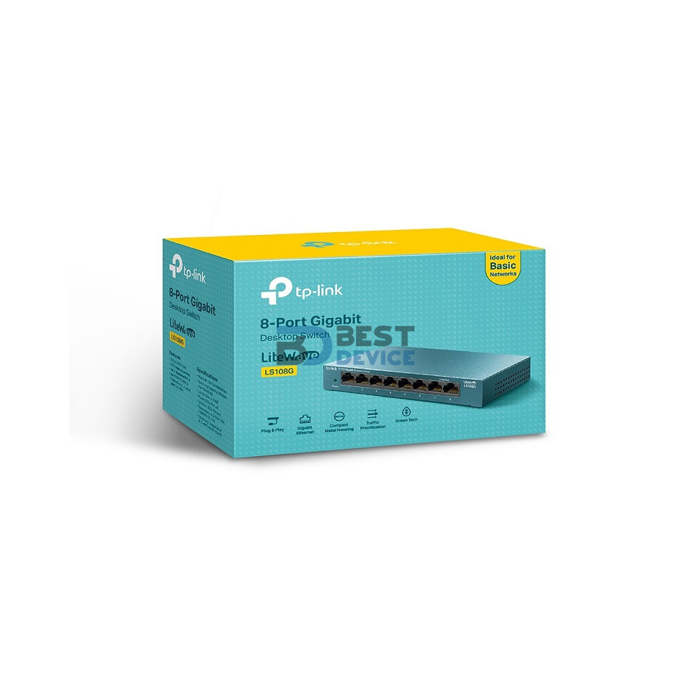 HUB SWITCH TP-LINK 8P LS108G 10/100/1000 HUB SWITCH TP-LINK 8P LS108G 10/100/1000