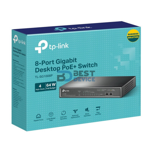 SWITCH TP-LINK 8 LAN TL-SG1008P 4-PORT PoE