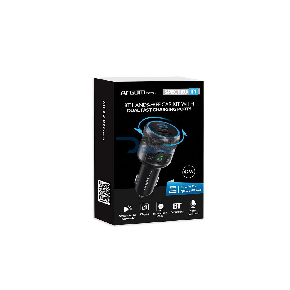CARGADOR ARGOMTECH PARA AUTO ARG-AC-0343BK MANOS LIBRE 2P BT CARGADOR ARGOMTECH PARA AUTO ARG-AC-0343BK MANOS LIBRE 2P BT