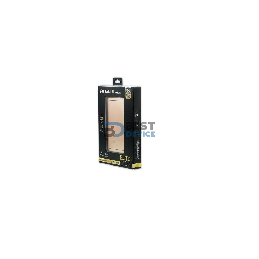 CARGADOR PORTÁTIL ARGOMTECH ARG-PB-1125GD 7500mAh DORADO CARGADOR PORTÁTIL ARGOMTECH ARG-PB-1125GD 7500mAh DORADO