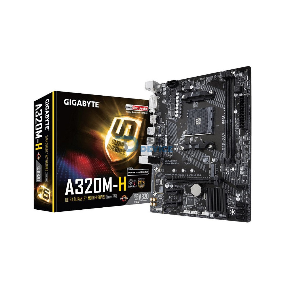PLACA MADRE GIGABYTE AM4 A320M-H DVI/HDMI/M.2/USB3.1/LAN/SO