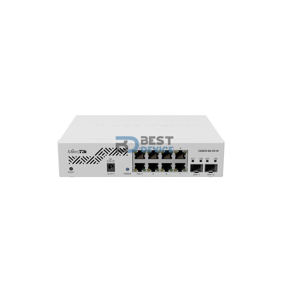 SWITCH MIKROTIK CLOUD SMART CSS610-8G-2S+RM SWITCH MIKROTIK CLOUD SMART CSS610-8G-2S+RM