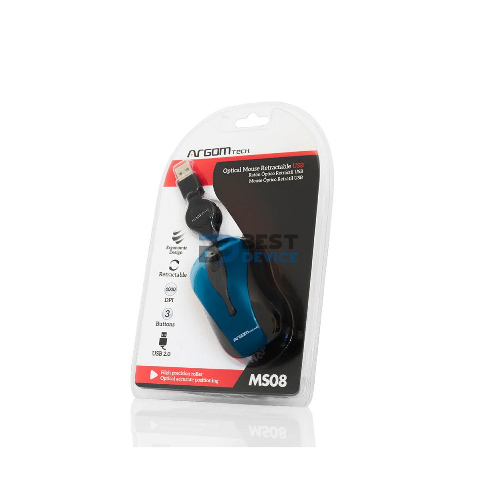 MOUSE ARGOMTECH ARG-MS-0008BL RETRACTIL AZUL MOUSE ARGOMTECH ARG-MS-0008BL RETRACTIL AZUL