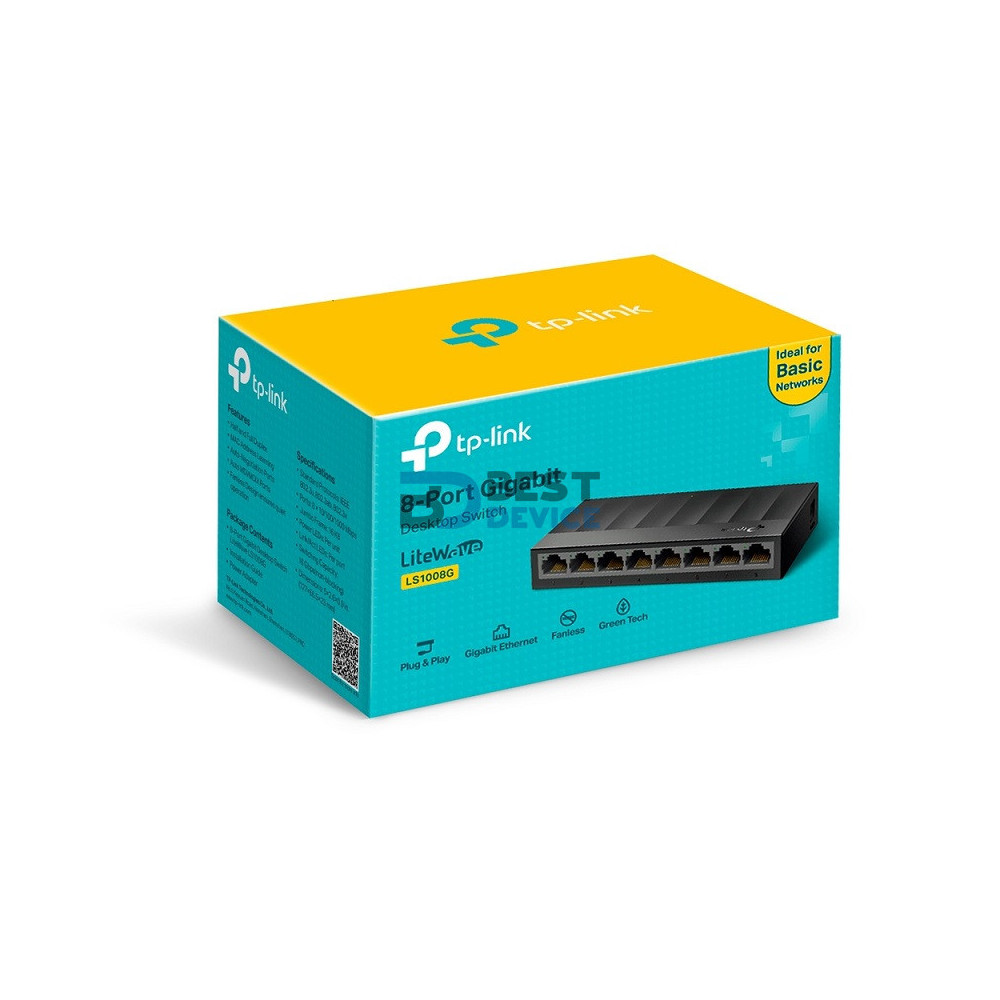 HUB SWITCH TP-LINK 8P LS1008G 10/100/1000 HUB SWITCH TP-LINK 8P LS1008G 10/100/1000