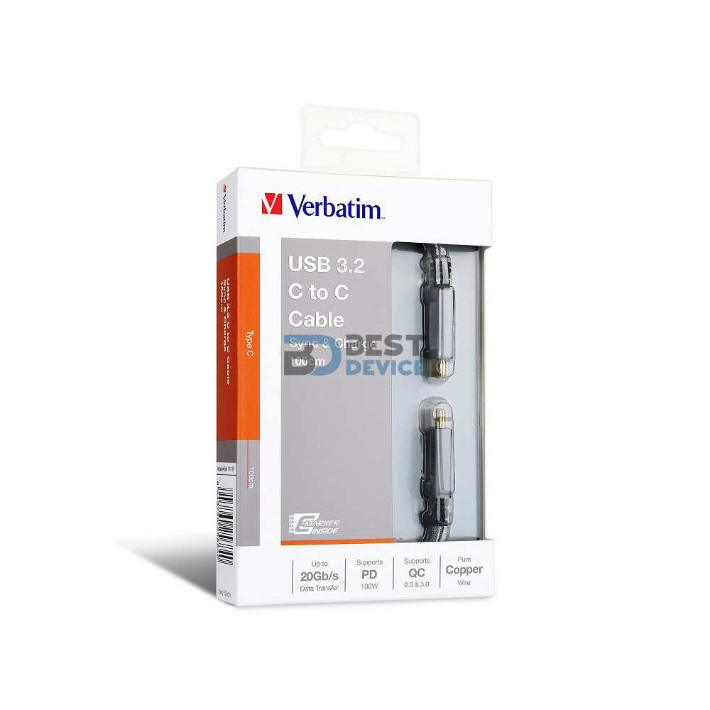 CABLE VERBATIM TYPE-C TO USB-C XGRUCC03 CABLE VERBATIM TYPE-C TO USB-C XGRUCC03