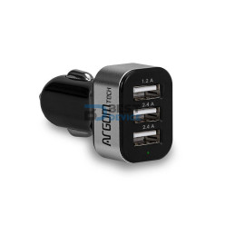 CARGADOR PARA AUTO ARGOMTECH ARG-AC-0113BK 3P USB