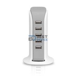 CARGADOR ARGOMTECH ARG-AC-0119WT 5 PUERTOS USB 6A 110/220V