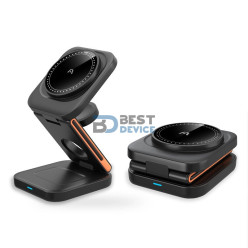 CARGADOR ARGOMTECH ARG-AC-0144BK PLEGABLE 3 EN 1 CARGA RAPIDA