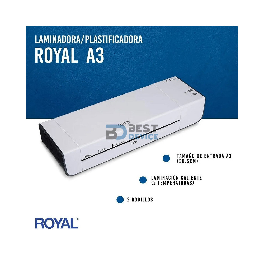LAMINADORA ROYAL DL1235SA A3 LAMINADORA ROYAL DL1235SA A3