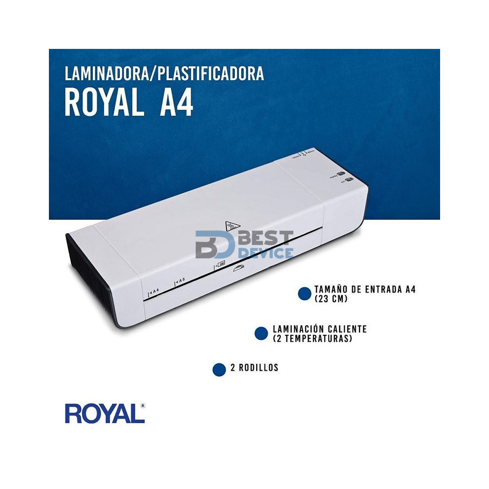 LAMINADORA ROYAL DL935SAM A4 LAMINADORA ROYAL DL935SAM A4