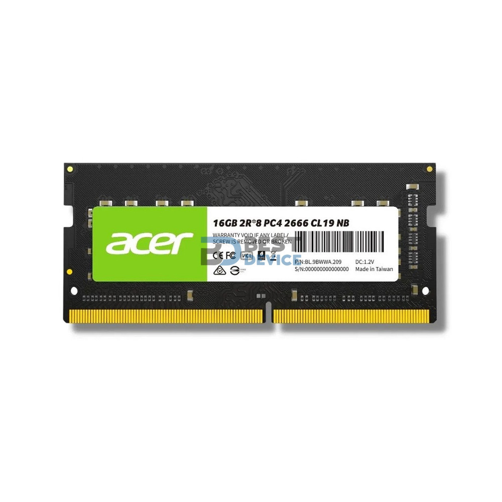 MEMORIA RAM PARA NOTEBOOK DDR4 ACER 16GB 2666 MHZ MEMORIA RAM PARA NOTEBOOK DDR4 ACER 16GB 2666 MHZ