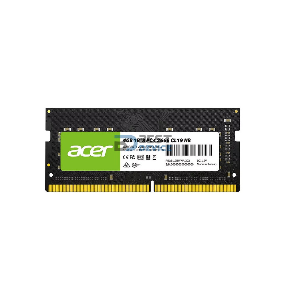 MEMORIA RAM PARA NOTEBOOK DDR4 ACER 4GB 2666 MHZ MEMORIA RAM PARA NOTEBOOK DDR4 ACER 4GB 2666 MHZ