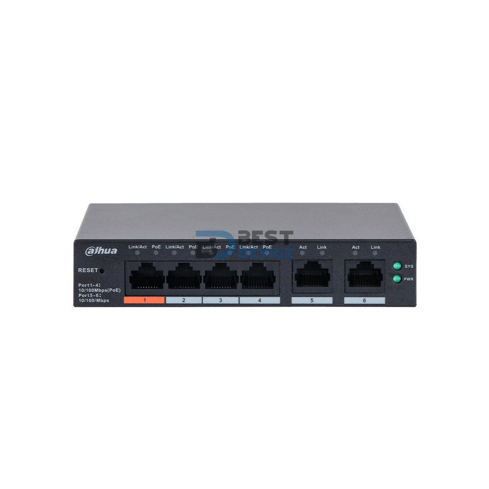 SWITCH DAHUA CS4006-4ET2ET-60 6PTOS/4PTOS POE