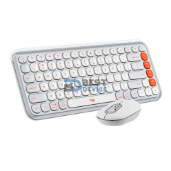 TECLADO LOGITECH 920-013055 POP ICON COMBO WIR BLANCO
