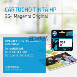 TINTA HP 3JA51AL 964 MAGENTA (9010-9020)