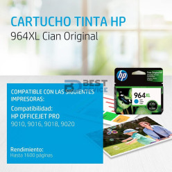 TINTA HP 3JA54AL 964XL CYAN (9010-9020)