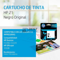 TINTA HP 21 NEGRO C9351AL 7ML