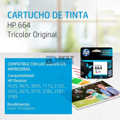 TINTA HP F6V28AL 664 COLOR
