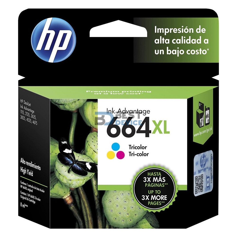 TINTA HP F6V30AL 664XL COLOR TINTA HP F6V30AL 664XL COLOR