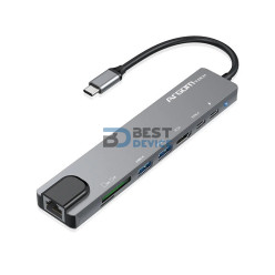ADAPTADOR ARGOMTECH ARG-UB-0093 8 EN 1 TIPO C 2 PUERTOS