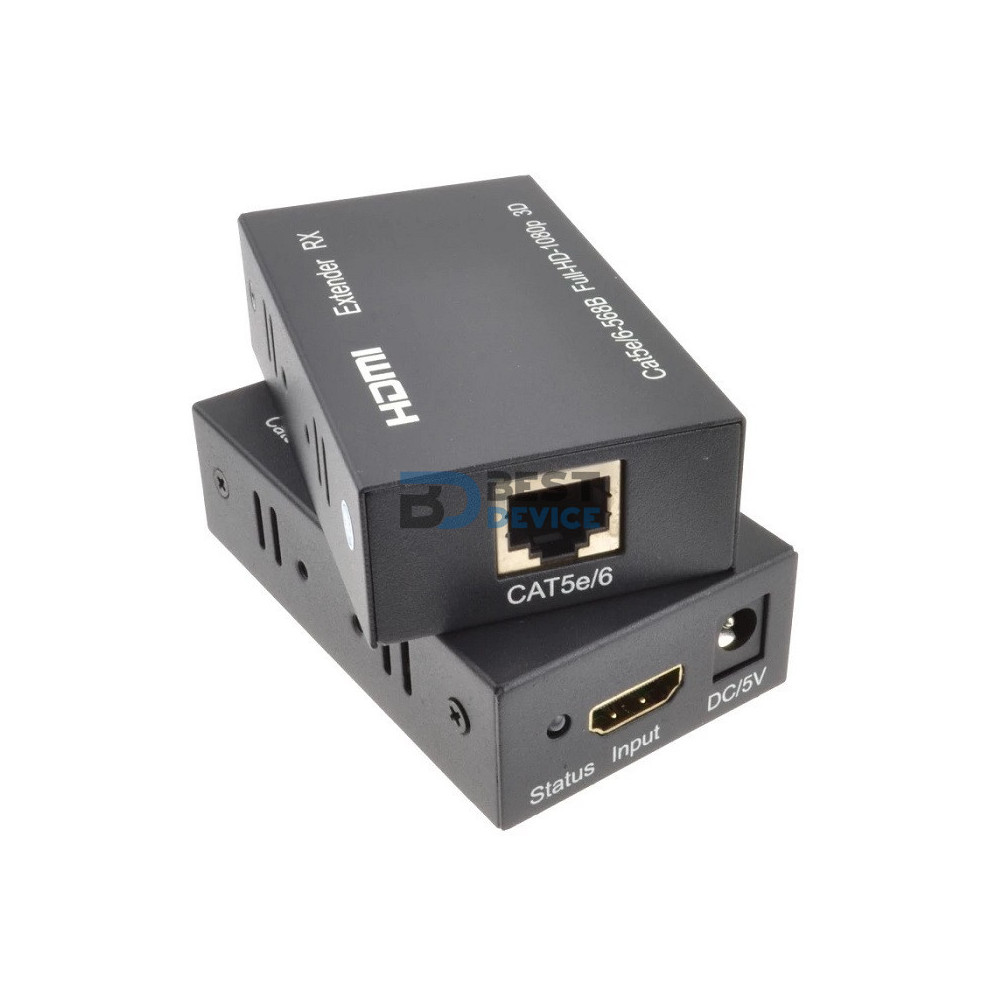 EXTENSOR DE RJ45 A HDMI 60 METROS 1080P EXTENSOR DE RJ45 A HDMI 60 METROS 1080P