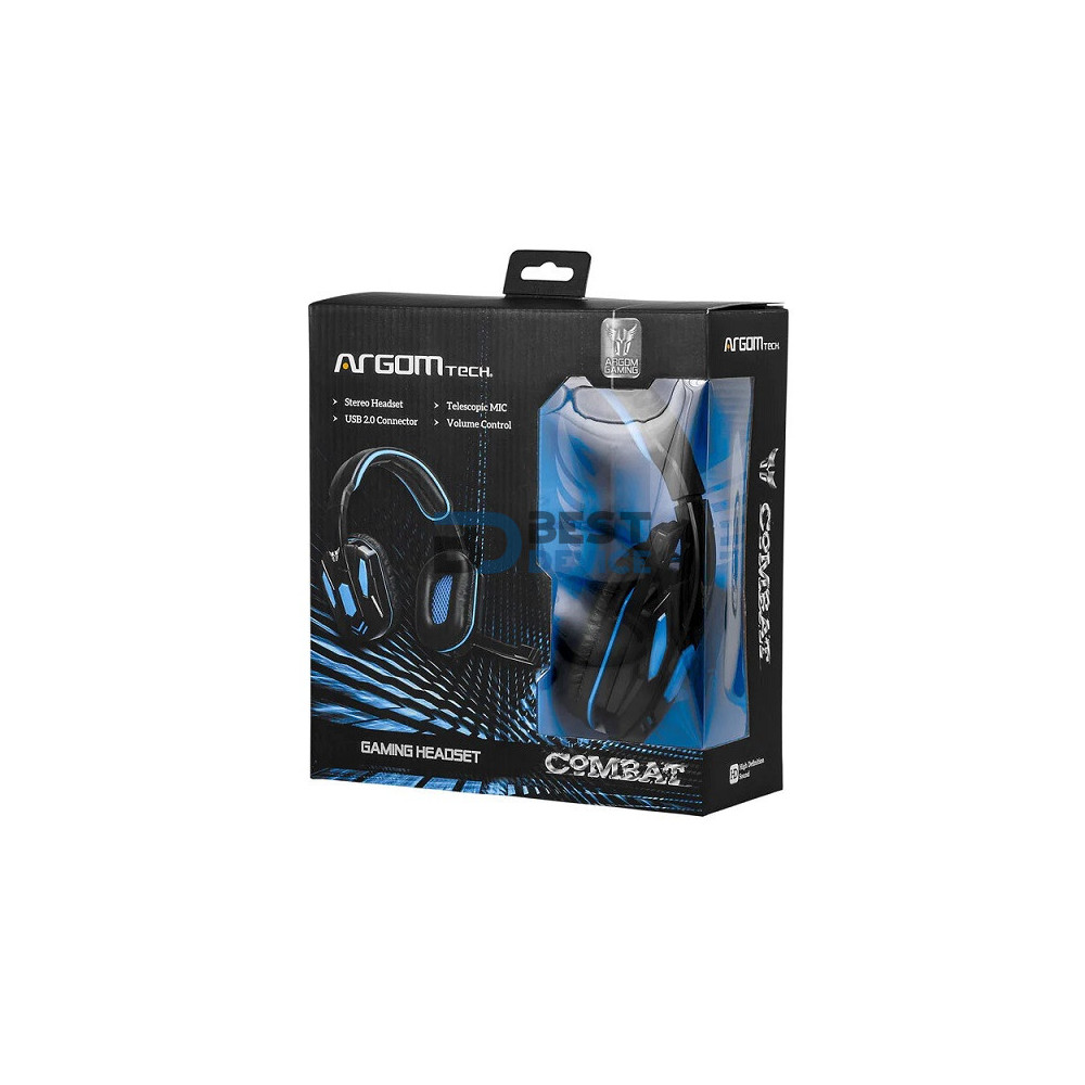 AURICULAR GAMER ARGOMTECH ARG-HS-2845BK NEGRO/AZUL AURICULAR GAMER ARGOMTECH ARG-HS-2845BK NEGRO/AZUL