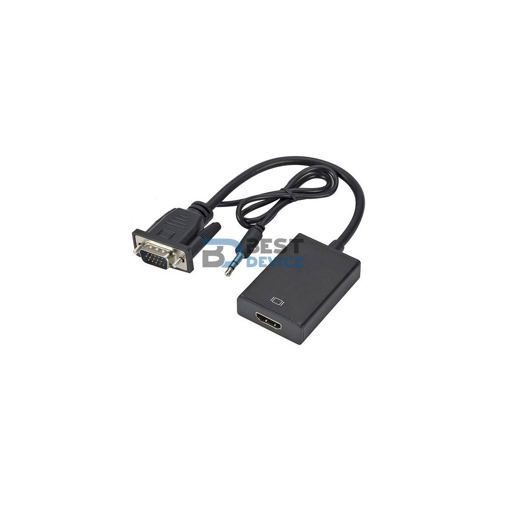 CABLE ADAPTADOR HDMI HEMBRA A VGA MACHO+AUDIO CABLE ADAPTADOR HDMI HEMBRA A VGA MACHO+AUDIO
