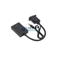 CABLE ADAPTADOR HDMI HEMBRA A VGA MACHO+AUDIO