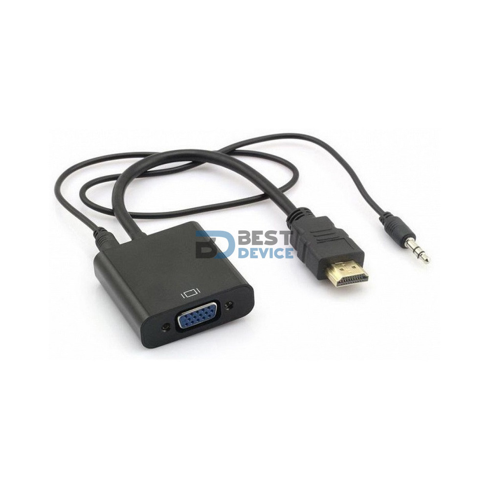 CABLE ADAPTADOR HDMI MACHO A VGA HEMBRA C/AUDIO CABLE ADAPTADOR HDMI MACHO A VGA HEMBRA C/AUDIO