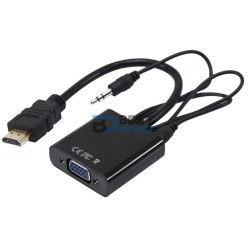 CABLE ADAPTADOR HDMI MACHO A VGA HEMBRA C/AUDIO