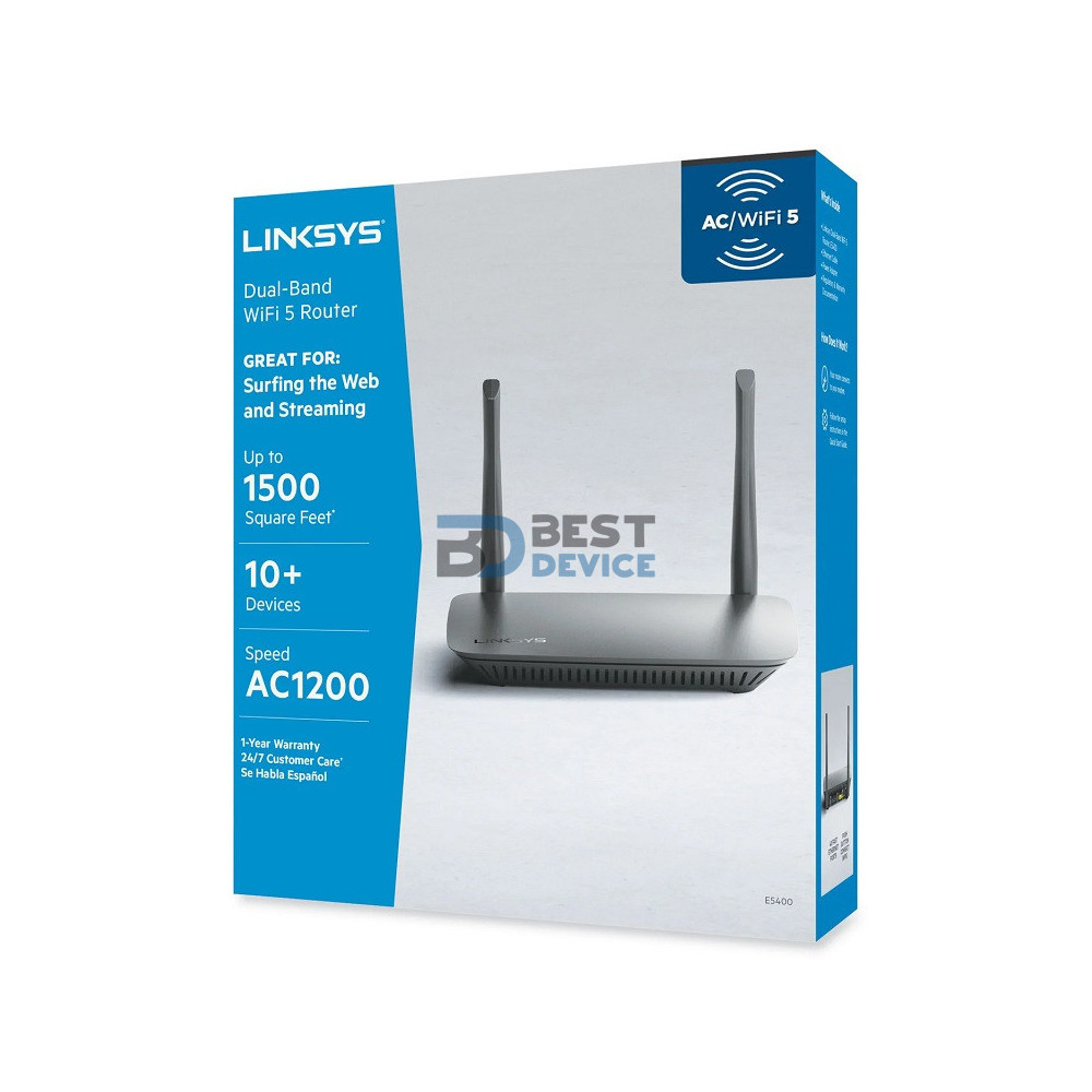 ROUTER LINKSYS AC1200 E5400 DUAL-BAND WIFI ROUTER LINKSYS AC1200 E5400 DUAL-BAND WIFI