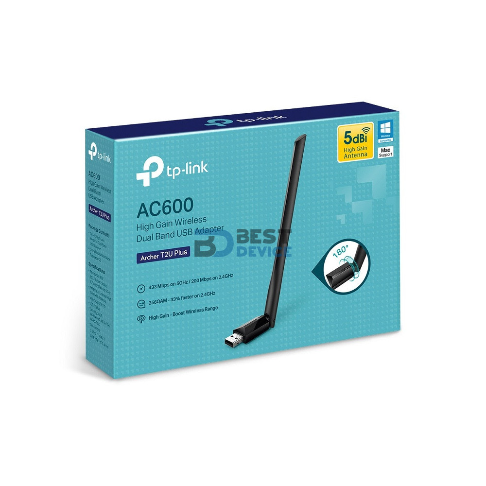 ADAPTADOR TP-LINK W NE USB T2U AC600 PLUS DUAL BAND ADAPTADOR TP-LINK W NE USB T2U AC600 PLUS DUAL BAND