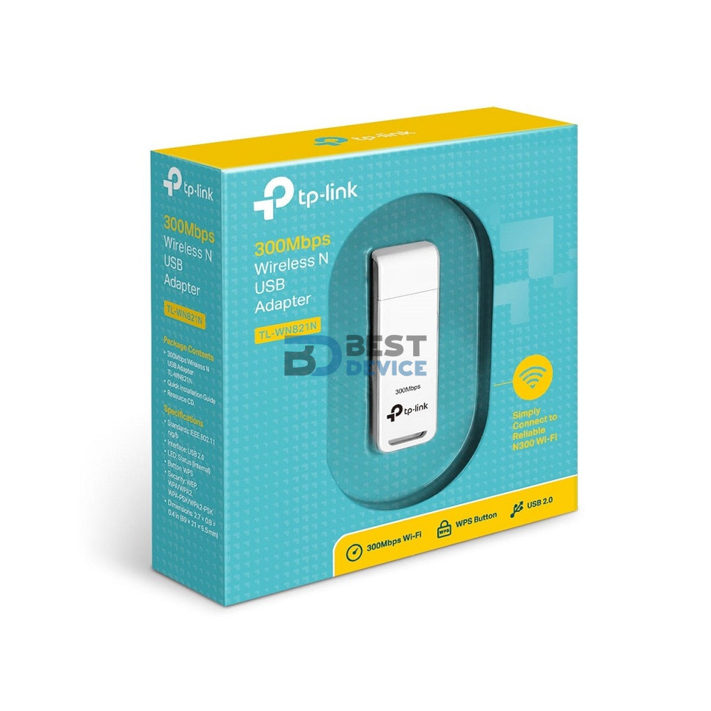 ADAPTADOR TP-LINK W NE USB TL-WN821N 300MBPS ADAPTADOR TP-LINK W NE USB TL-WN821N 300MBPS