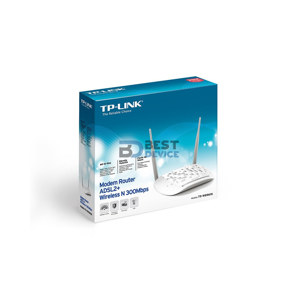 ROUTER TP-LINK W ADSL 2 TD-8961N 300MBPS ROUTER TP-LINK W ADSL 2 TD-8961N 300MBPS