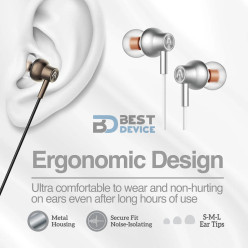 AURICULAR ARGOMTECH ARG-HS-2030WT TIPO-C MIC BLANCO/PLATA