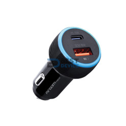 CARGADOR PARA AUTO ARGOMTECH ARG-AC-0118BK PD TIPO-C+USB