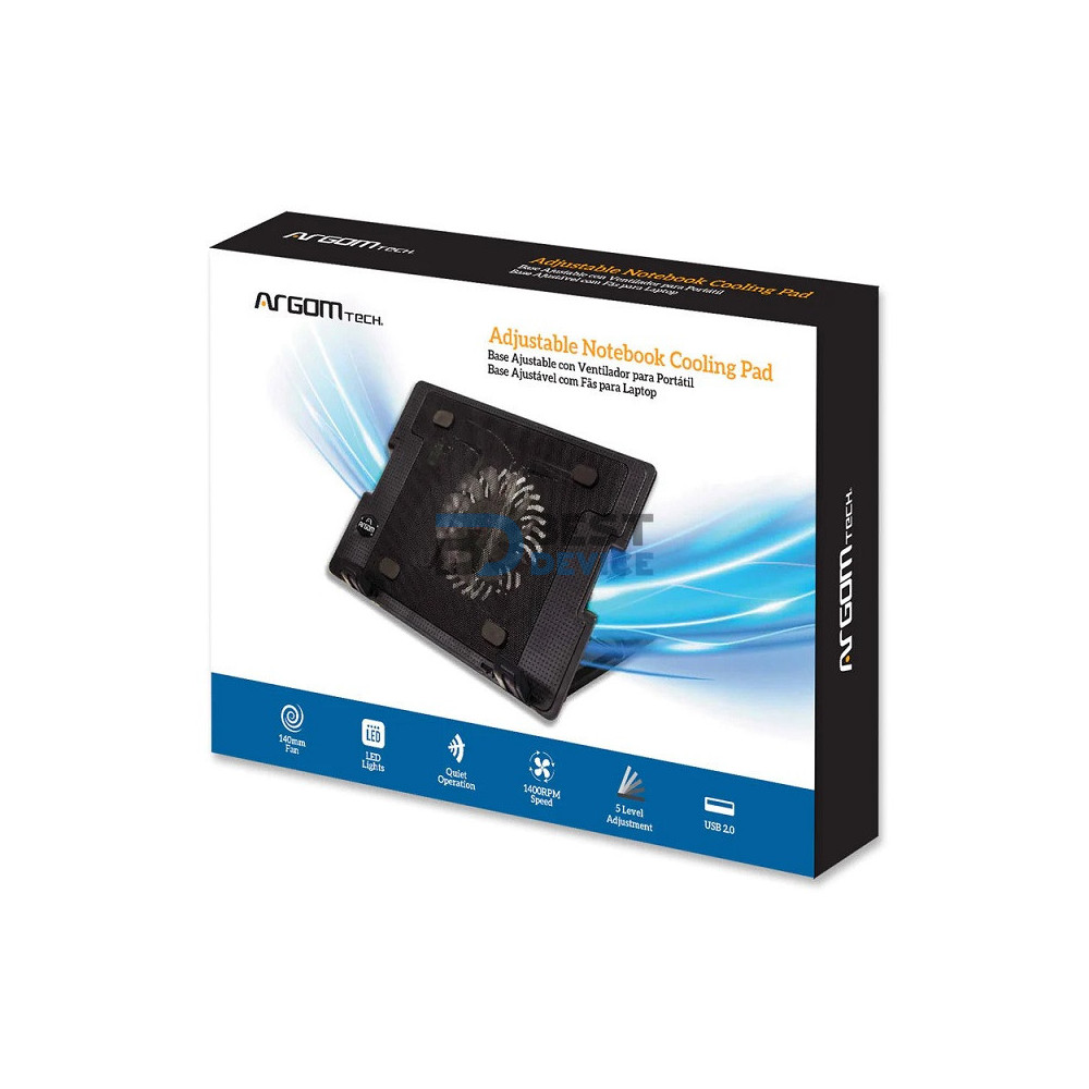 COOLING PAD PARA NOTEBOOK ARGOMTECH ARG-CF-1594 AJUSTABLE COOLING PAD PARA NOTEBOOK ARGOMTECH ARG-CF-1594 AJUSTABLE