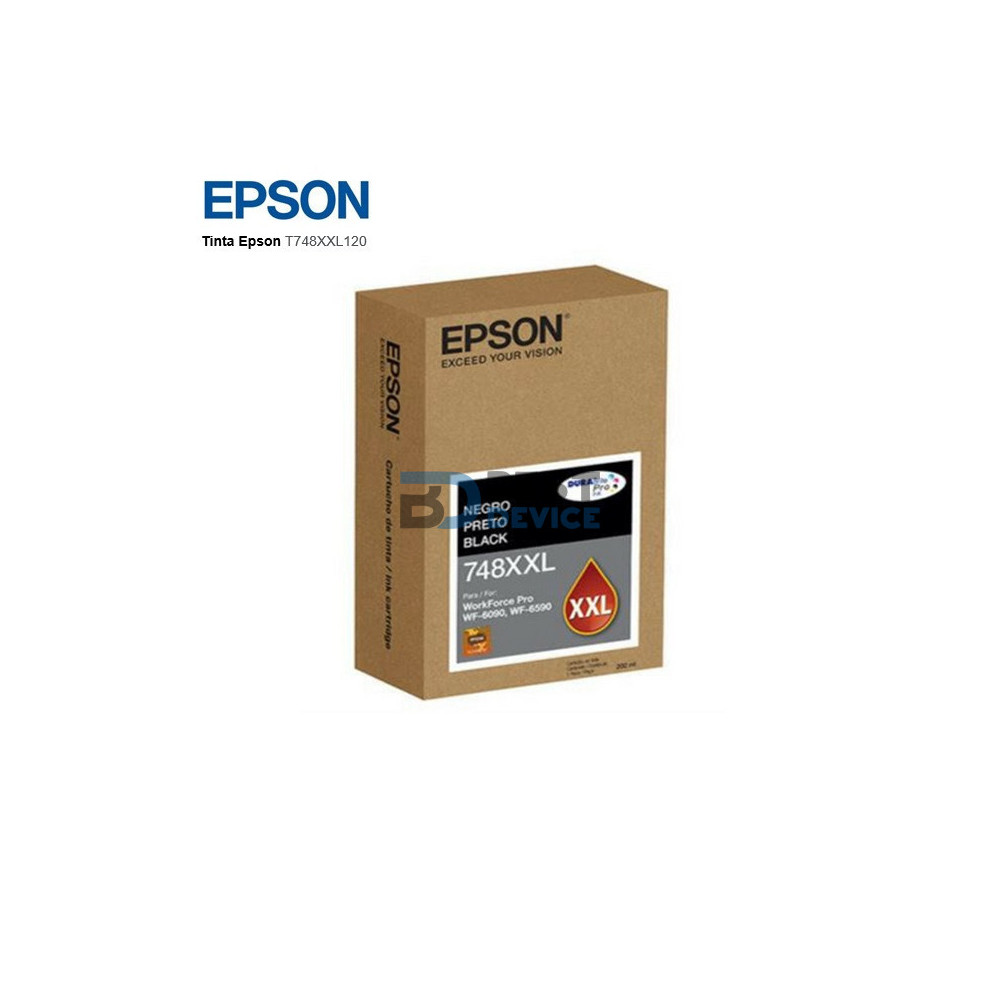 TINTA EPSON T748XXL120-A NEGRO (WF-6090/6590) TINTA EPSON T748XXL120-A NEGRO (WF-6090/6590)